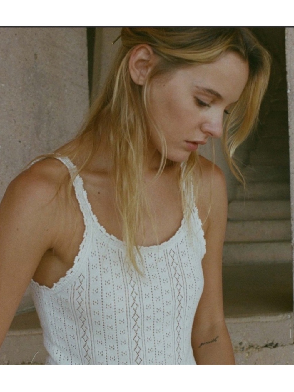 Doen Stevie pointelle cotton tank